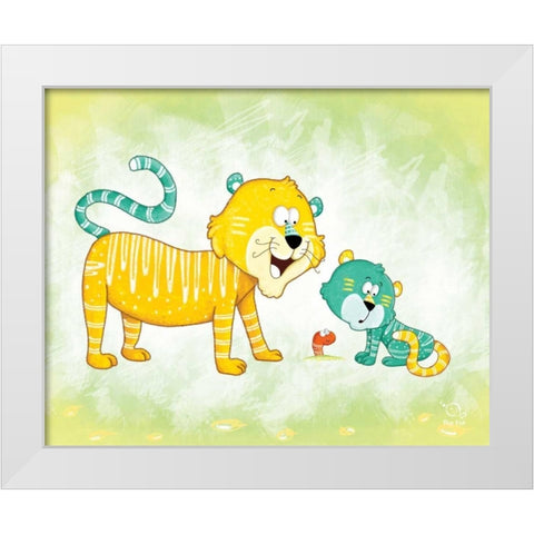 Tiggy Too White Modern Wood Framed Art Print by Blue Fish