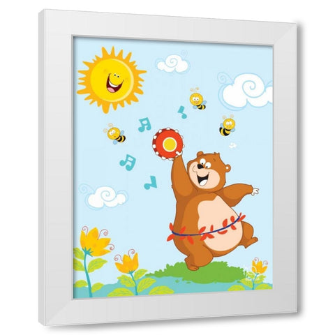 Bee Bright! White Modern Wood Framed Art Print by Blue Fish