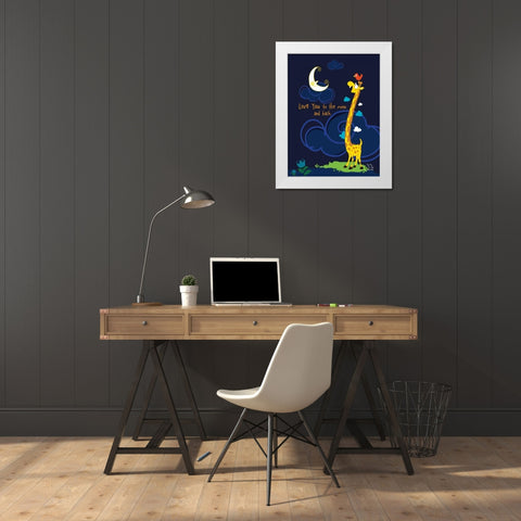 Moony Light! White Modern Wood Framed Art Print by Blue Fish