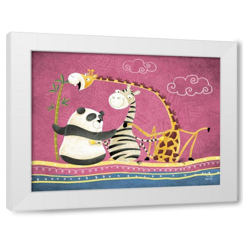 Friends Forever White Modern Wood Framed Art Print by Blue Fish