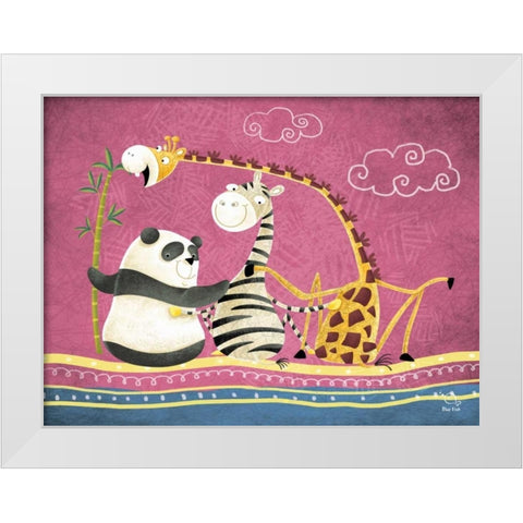 Friends Forever White Modern Wood Framed Art Print by Blue Fish