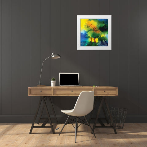 Reflections II White Modern Wood Framed Art Print by Blue Fish