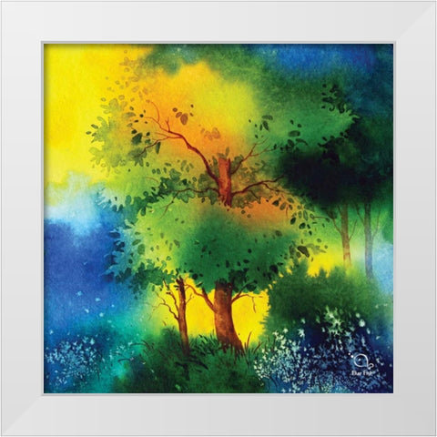 Reflections II White Modern Wood Framed Art Print by Blue Fish