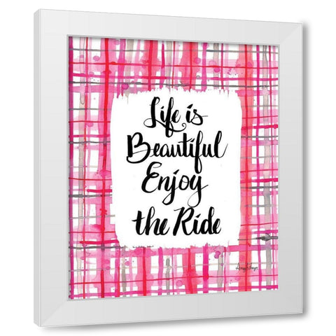 Enjoy the Ride White Modern Wood Framed Art Print by Frazer, Amy