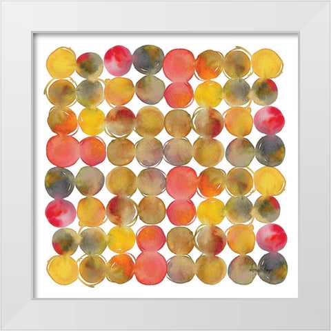 Small Dots White Modern Wood Framed Art Print by Frazer, Amy
