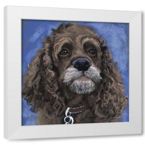Black Cocker Spaniel White Modern Wood Framed Art Print by Golubski, Becky