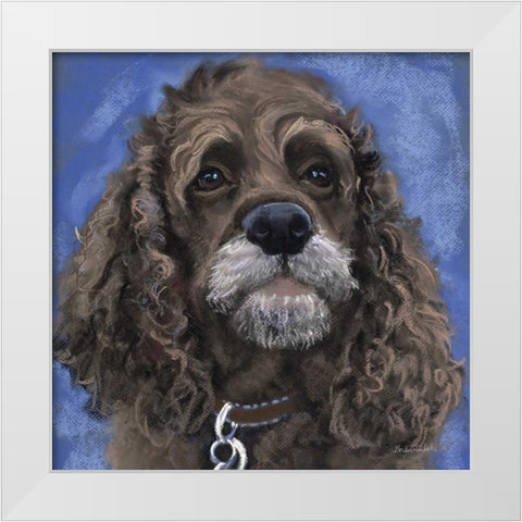Black Cocker Spaniel White Modern Wood Framed Art Print by Golubski, Becky