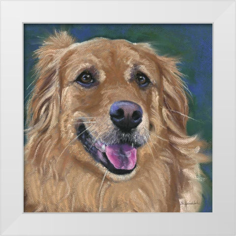 Golden Retreiver White Modern Wood Framed Art Print by Golubski, Becky