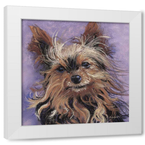Teacup Yorkie White Modern Wood Framed Art Print by Golubski, Becky
