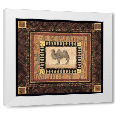 Camel White Modern Wood Framed Art Print by Gladding, Pamela