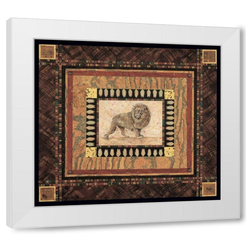 Lion White Modern Wood Framed Art Print by Gladding, Pamela