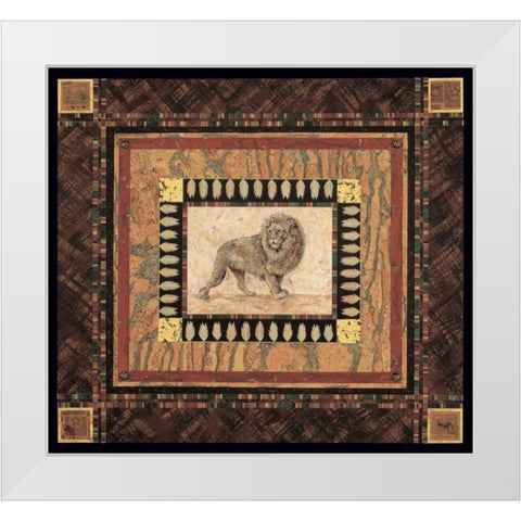 Lion White Modern Wood Framed Art Print by Gladding, Pamela