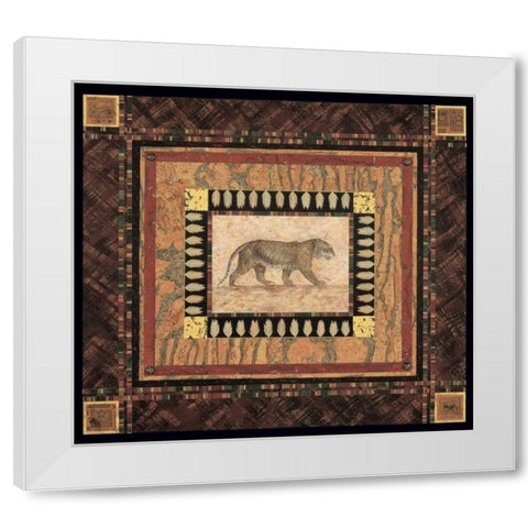 Tiger White Modern Wood Framed Art Print by Gladding, Pamela