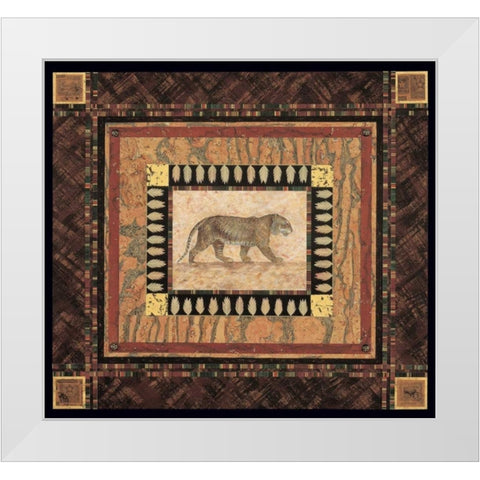 Tiger White Modern Wood Framed Art Print by Gladding, Pamela