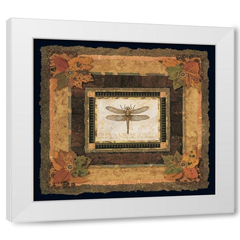 Dragonfly II White Modern Wood Framed Art Print by Gladding, Pamela