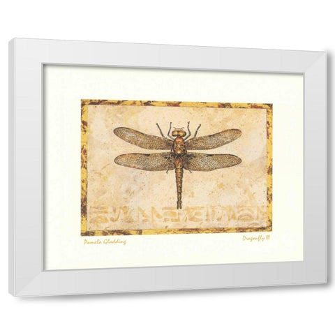 Dragonfly III White Modern Wood Framed Art Print by Gladding, Pamela