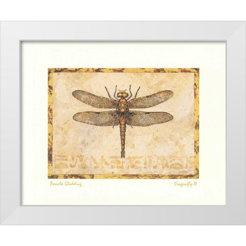 Dragonfly III White Modern Wood Framed Art Print by Gladding, Pamela