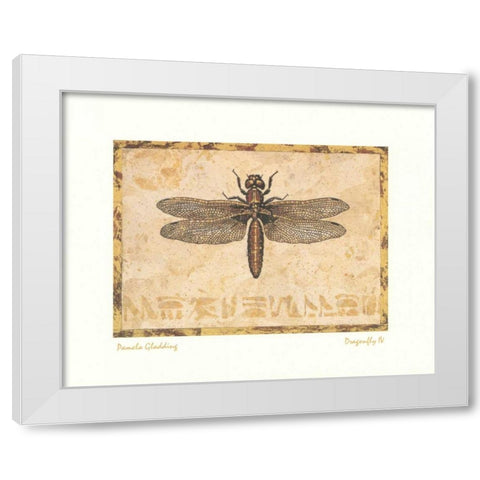 Dragonfly IV White Modern Wood Framed Art Print by Gladding, Pamela