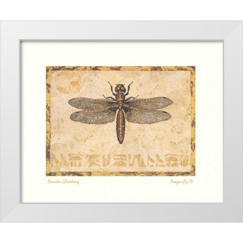 Dragonfly IV White Modern Wood Framed Art Print by Gladding, Pamela