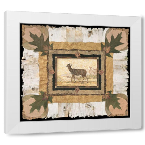 Spotted Doe White Modern Wood Framed Art Print by Gladding, Pamela