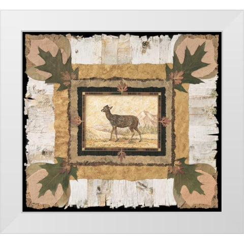 Spotted Doe White Modern Wood Framed Art Print by Gladding, Pamela