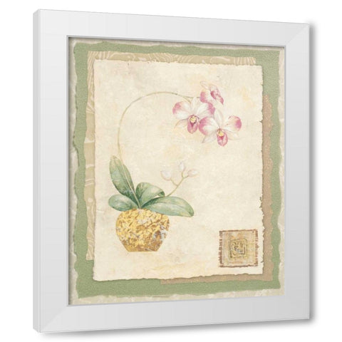 Orchid I White Modern Wood Framed Art Print by Gladding, Pamela