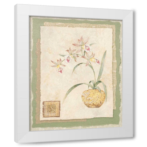 Orchid II White Modern Wood Framed Art Print by Gladding, Pamela