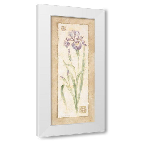 Iris White Modern Wood Framed Art Print by Gladding, Pamela