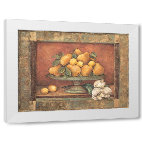 Florentine Pear White Modern Wood Framed Art Print by Gladding, Pamela