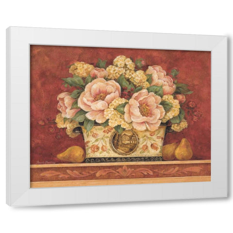 Peony Tapestry White Modern Wood Framed Art Print by Gladding, Pamela