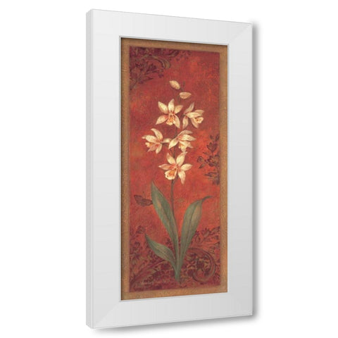 Cymbidium White Modern Wood Framed Art Print by Gladding, Pamela