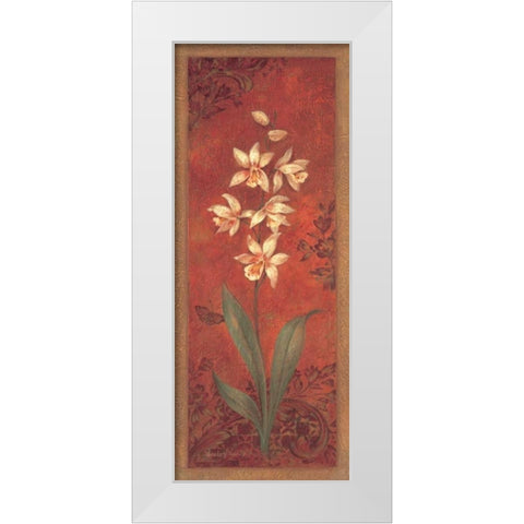 Cymbidium White Modern Wood Framed Art Print by Gladding, Pamela