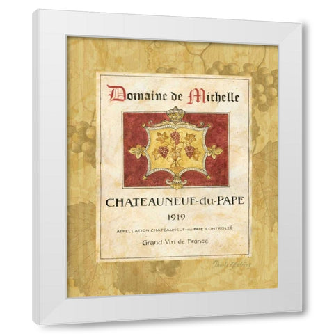Chateauneuf du Pape White Modern Wood Framed Art Print by Gladding, Pamela