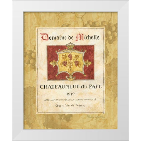 Chateauneuf du Pape White Modern Wood Framed Art Print by Gladding, Pamela