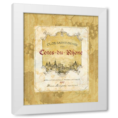 Cotes du Rhone White Modern Wood Framed Art Print by Gladding, Pamela
