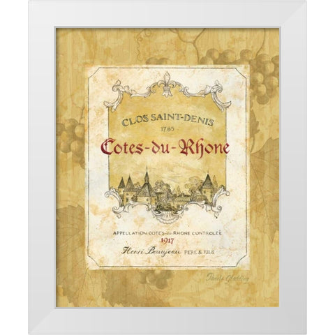 Cotes du Rhone White Modern Wood Framed Art Print by Gladding, Pamela