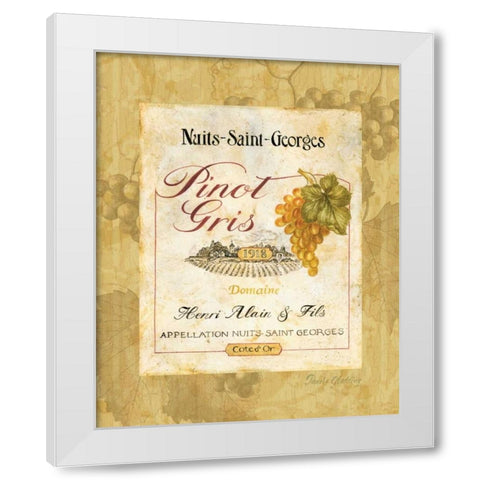 Pinot Gris White Modern Wood Framed Art Print by Gladding, Pamela