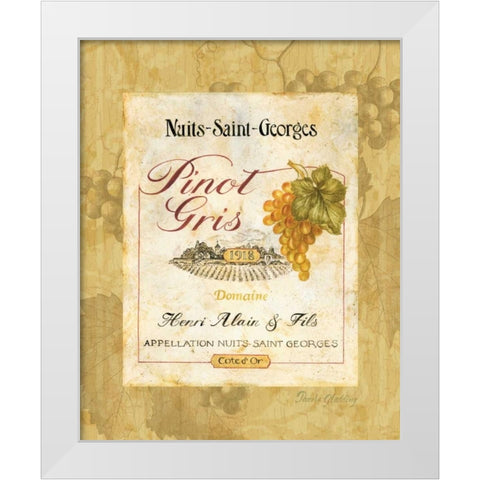 Pinot Gris White Modern Wood Framed Art Print by Gladding, Pamela
