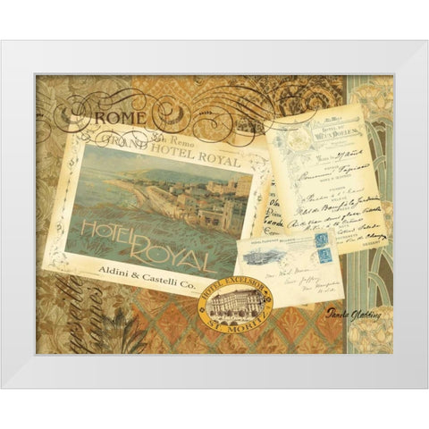 Grand Hotel Rome White Modern Wood Framed Art Print by Gladding, Pamela