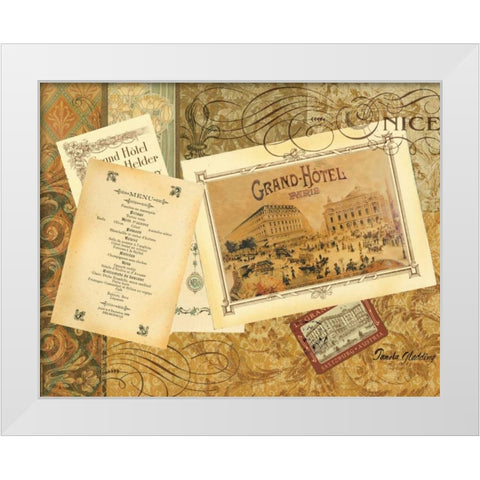 Grand Hotel Nice White Modern Wood Framed Art Print by Gladding, Pamela