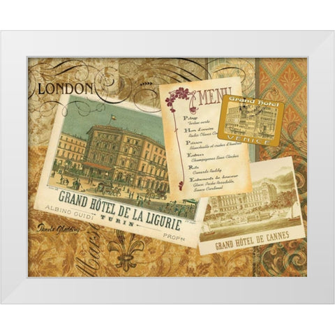 Grand Hotel London White Modern Wood Framed Art Print by Gladding, Pamela