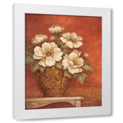Villa Flora Peonies White Modern Wood Framed Art Print by Gladding, Pamela
