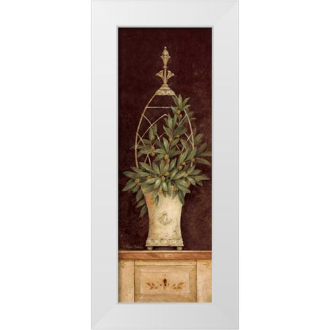 Olive Topiary II White Modern Wood Framed Art Print by Gladding, Pamela