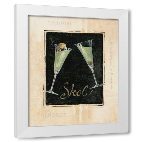 Cheers! III White Modern Wood Framed Art Print by Gladding, Pamela