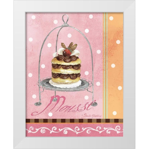 Pink Mousse White Modern Wood Framed Art Print by Gladding, Pamela