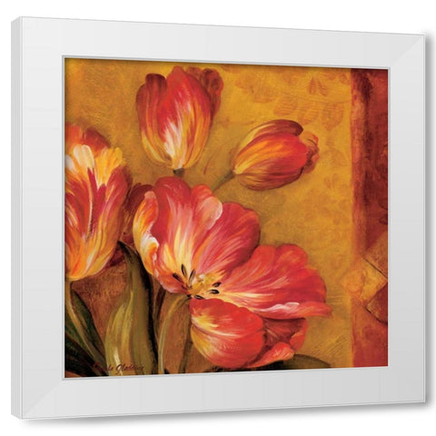 Pandoras Bouquet III White Modern Wood Framed Art Print by Gladding, Pamela