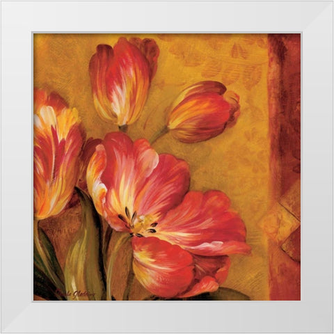 Pandoras Bouquet III White Modern Wood Framed Art Print by Gladding, Pamela