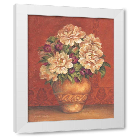 Tuscan Peonies White Modern Wood Framed Art Print by Gladding, Pamela