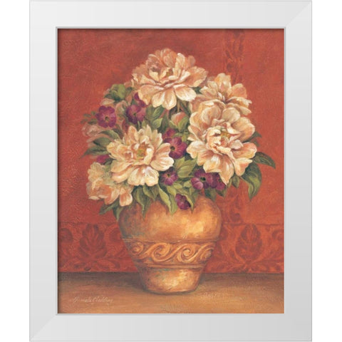 Tuscan Peonies White Modern Wood Framed Art Print by Gladding, Pamela