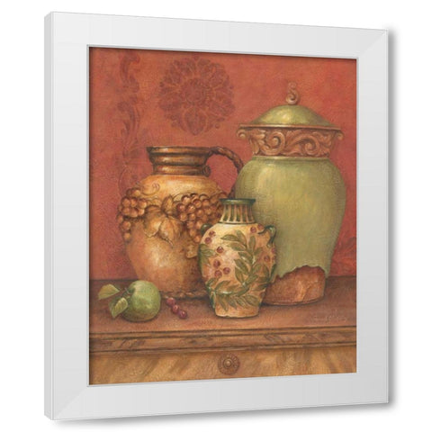 Tuscan Urns II White Modern Wood Framed Art Print by Gladding, Pamela